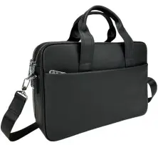 Сумка чоловіча для ноутбука 40*27*11см натуральна чорна шкіра Tiding Bag — фото 2